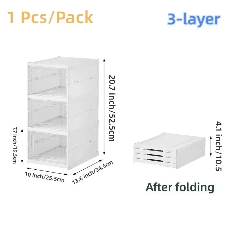 6 Layers Shoes Box Foldable Transparent Sneaker Shoe Storage