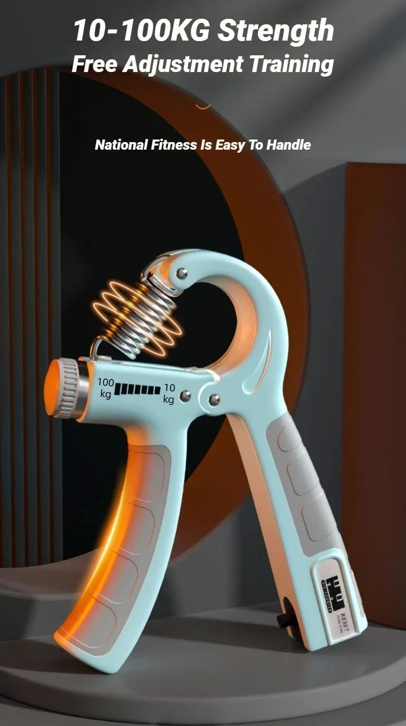 10-100Kg Adjustable Hand Grip Strengthener With Counter Wrist Forearm For Muscle Building Strength