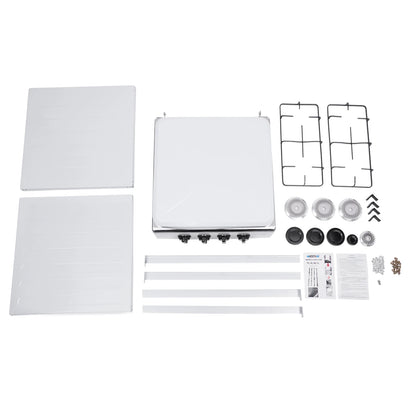 4 Burners Gas Stove Propane Removable Smokeless Barbecue W/Movable Storage Bracket