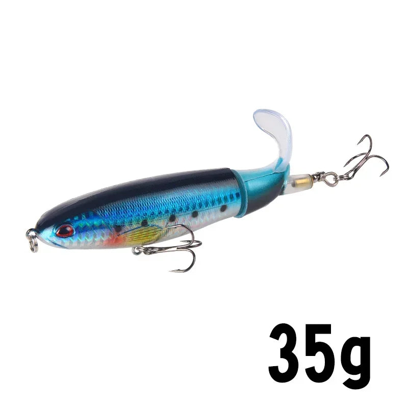 1 Pcs 10cm/14cm Topwater  Whopper Popper Artificial Bait Hard popper Soft Rotating Tail Fishing  Bait