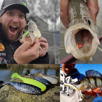 10PCS 5.5cm 7cm 10cm T Tail Worm 3PCS Jigging Head Hook 3g 5g 10g