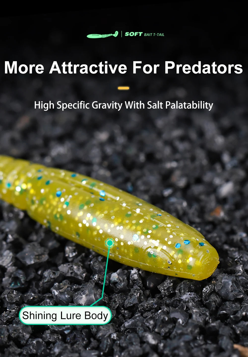 Long Thread T Tail Soft Plastic Worm Fishing Lure Artificial Soft Silicon