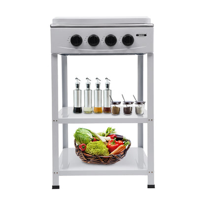 4 Burners Gas Stove Propane Removable Smokeless Barbecue W/Movable Storage Bracket