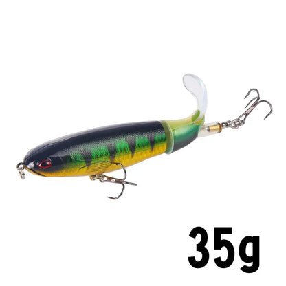 1 Pcs 10cm/14cm Topwater  Whopper Popper Artificial Bait Hard popper Soft Rotating Tail Fishing  Bait