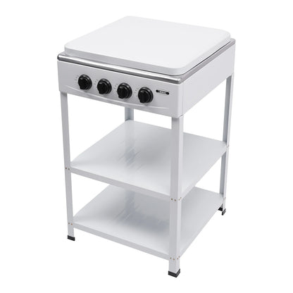 4 Burners Gas Stove Propane Removable Smokeless Barbecue W/Movable Storage Bracket