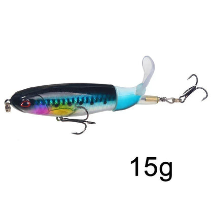 1 Pcs 10cm/14cm Topwater  Whopper Popper Artificial Bait Hard popper Soft Rotating Tail Fishing  Bait