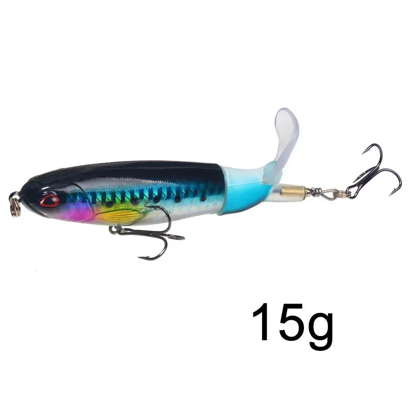1 Pcs 10cm/14cm Topwater  Whopper Popper Artificial Bait Hard popper Soft Rotating Tail Fishing  Bait