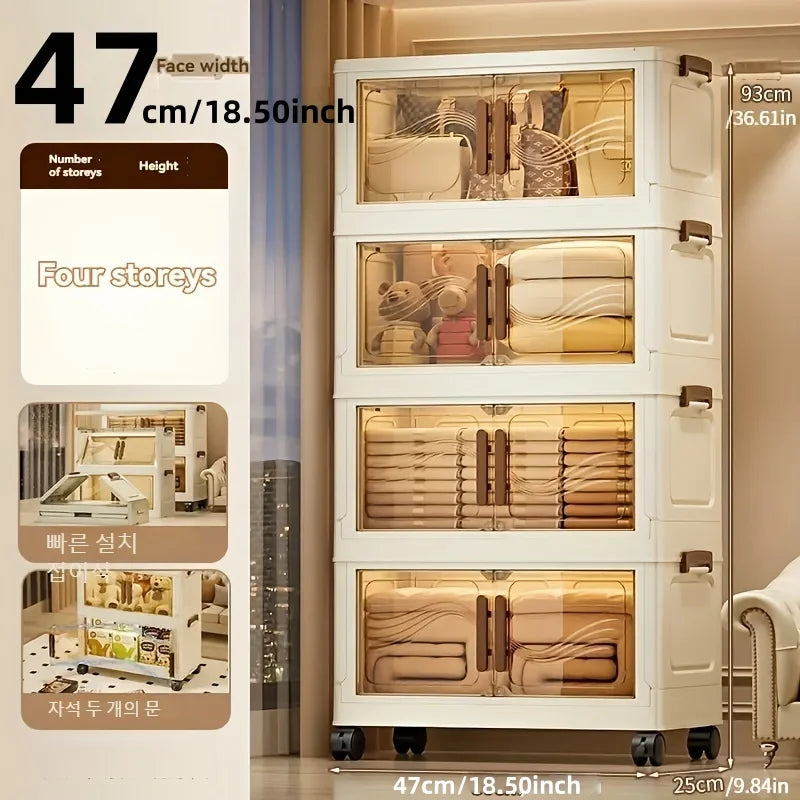 Foldable Storage Box with Clear Door - Spacious, Durable, and Easy-to-Assemble