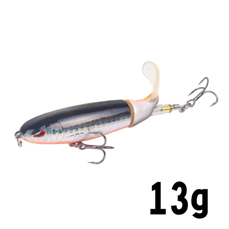 1 Pcs 10cm/14cm Topwater  Whopper Popper Artificial Bait Hard popper Soft Rotating Tail Fishing  Bait