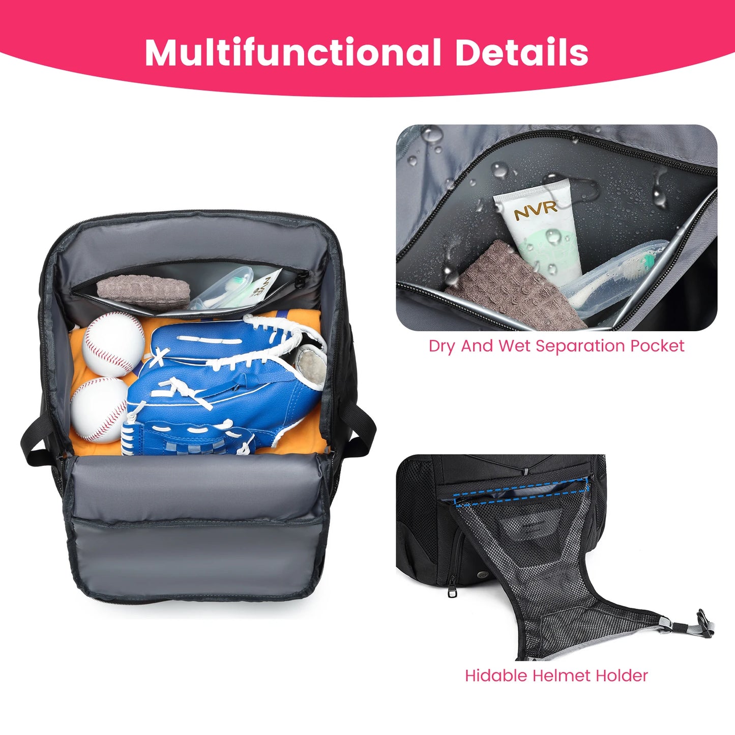 Baseball Equipment Bag Baseball Backpack Large Capacity Sport Baseball Backpack