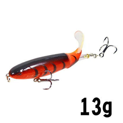 1 Pcs 10cm/14cm Topwater  Whopper Popper Artificial Bait Hard popper Soft Rotating Tail Fishing  Bait