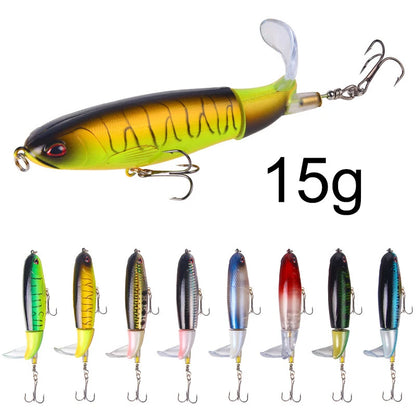 1 Pcs 10cm/14cm Topwater  Whopper Popper Artificial Bait Hard popper Soft Rotating Tail Fishing  Bait