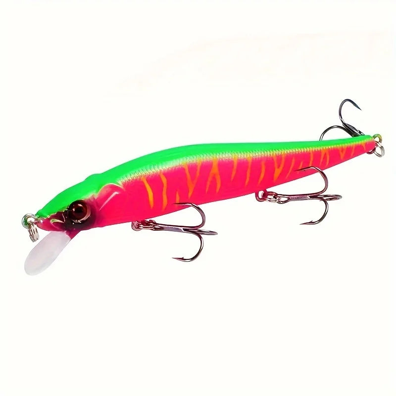 1pc 4.52inch/0.49oz Plastic Simulation Lure, Minnow Hard Bait With 3 Treble Hooks