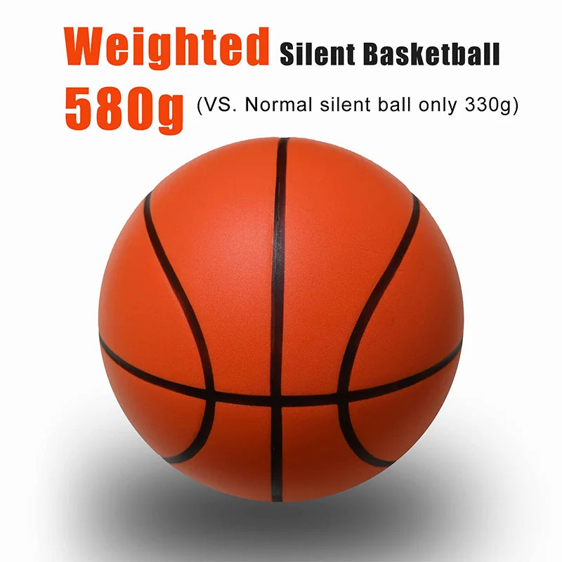 Silent Basketball Size 7#(29.5")6#/5# Indoor Grooved Airless Foam Basketball Quiet Dribbling