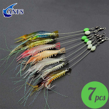 3pcs/7pcs Shrimp Lures Fishing Lures Artificial Fishing Bait