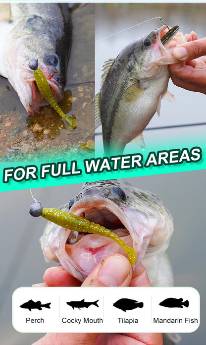 Long Thread T Tail Soft Plastic Worm Fishing Lure Artificial Soft Silicon