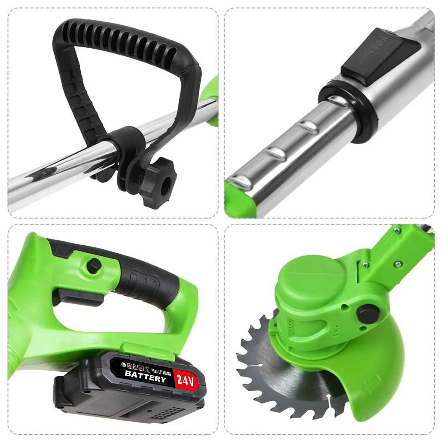 2-in-1 Cordless String Grass Trimmer Cutter Fast Charger With 2 x Batteries