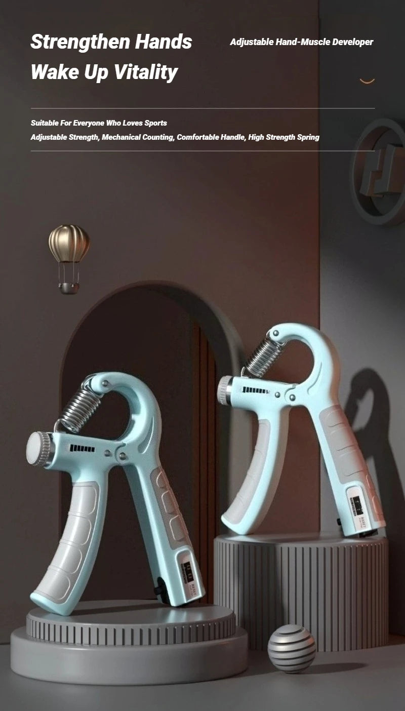 10-100Kg Adjustable Hand Grip Strengthener With Counter Wrist Forearm For Muscle Building Strength