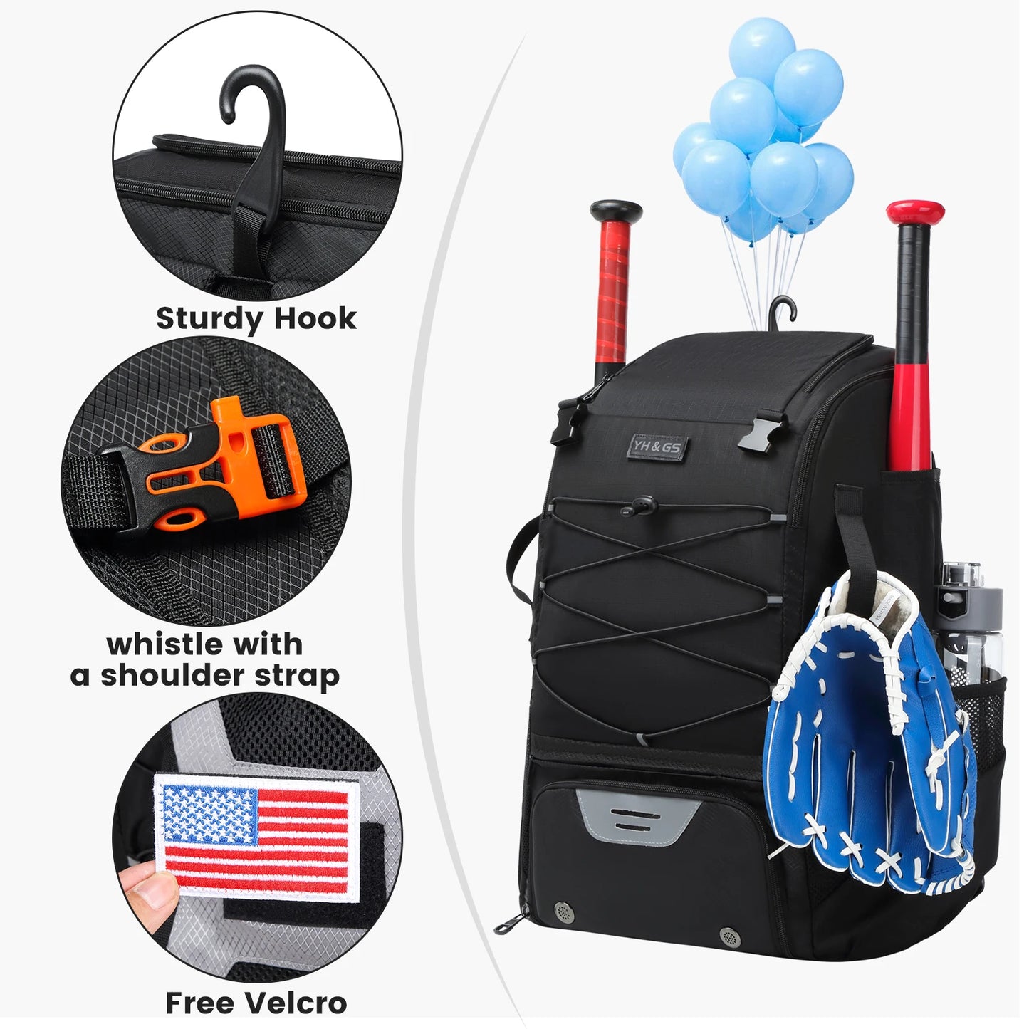 Baseball Equipment Bag Baseball Backpack Large Capacity Sport Baseball Backpack