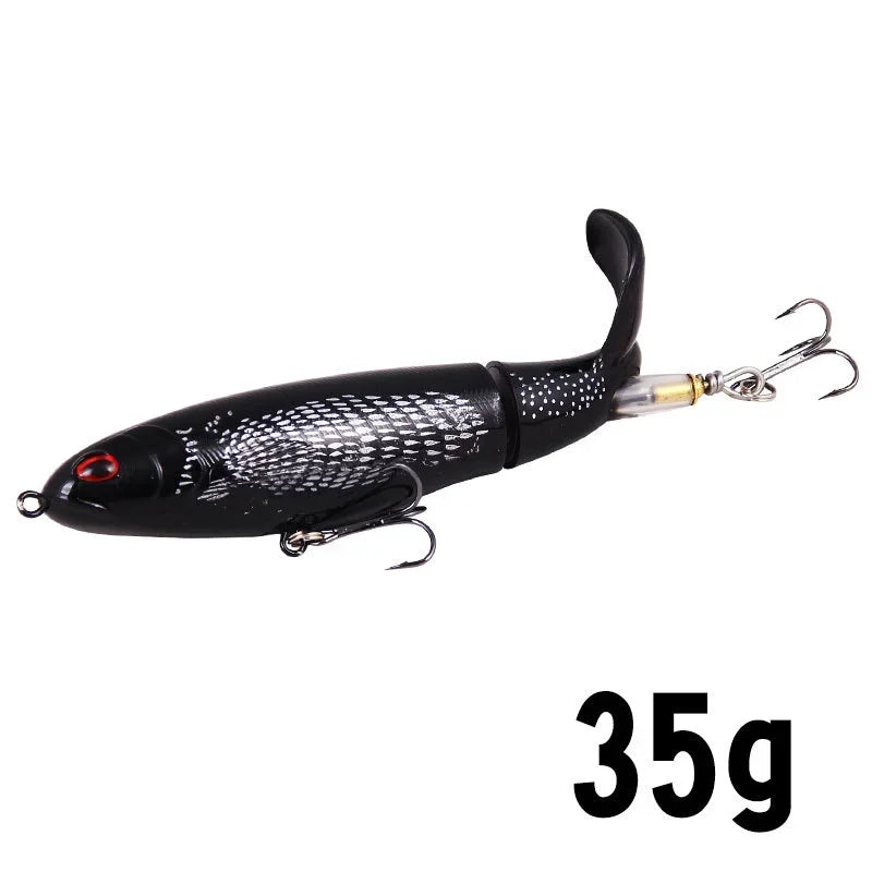 1 Pcs 10cm/14cm Topwater  Whopper Popper Artificial Bait Hard popper Soft Rotating Tail Fishing  Bait