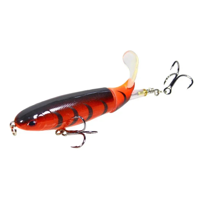 1 Pcs 10cm/14cm Topwater  Whopper Popper Artificial Bait Hard popper Soft Rotating Tail Fishing  Bait