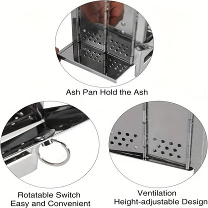 Portable Stainless Steel Firewood Stove For Camping, Picnic, And BBQ - Compact And Lightweight