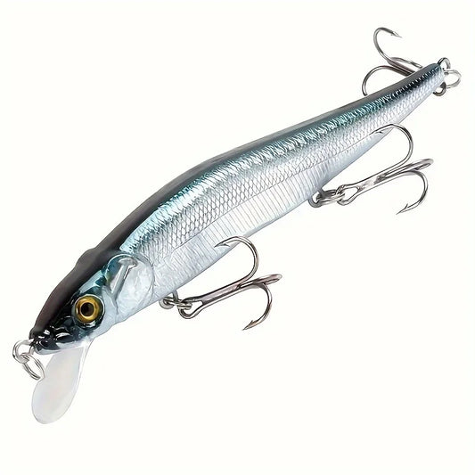 1pc 4.52inch/0.49oz Plastic Simulation Lure, Minnow Hard Bait With 3 Treble Hooks
