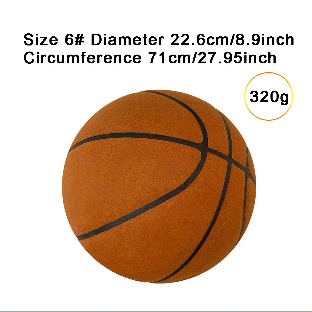 Silent Basketball Size 7#(29.5")6#/5# Indoor Grooved Airless Foam Basketball Quiet Dribbling