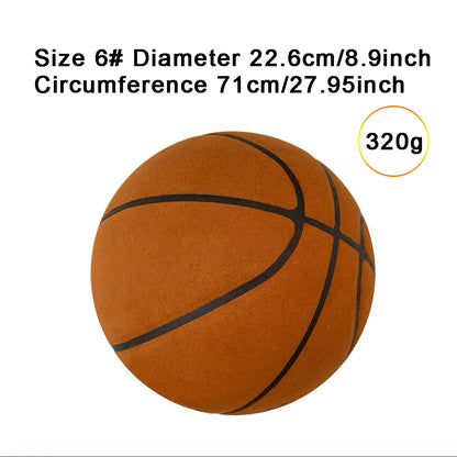 Silent Basketball Size 7#(29.5")6#/5# Indoor Grooved Airless Foam Basketball Quiet Dribbling