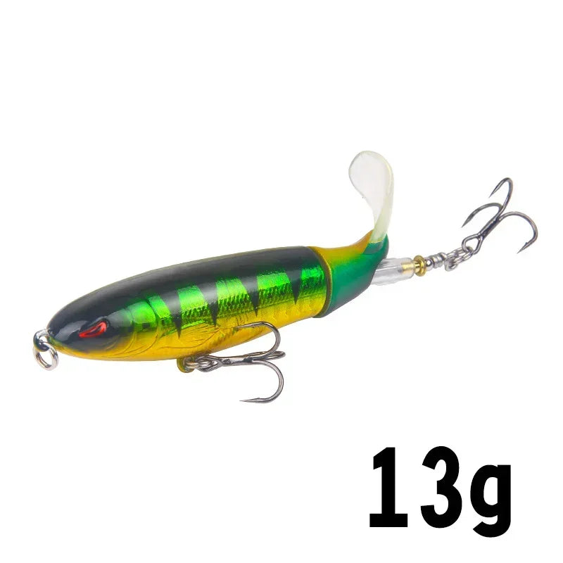 1 Pcs 10cm/14cm Topwater  Whopper Popper Artificial Bait Hard popper Soft Rotating Tail Fishing  Bait