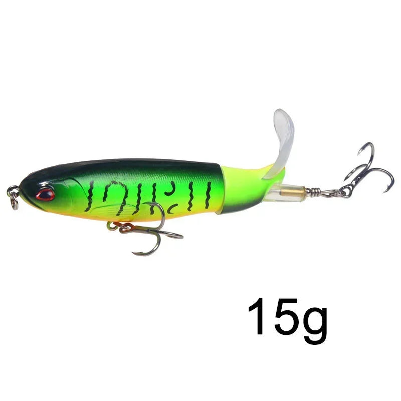 1 Pcs 10cm/14cm Topwater  Whopper Popper Artificial Bait Hard popper Soft Rotating Tail Fishing  Bait