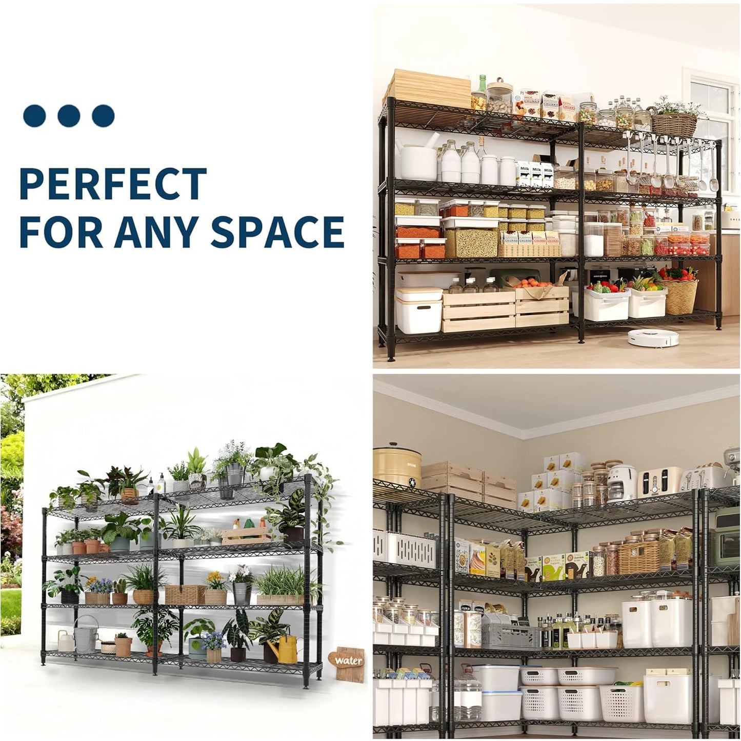 Heavy Duty Storage Shelves 4/5 Tiers Metal Adjustable