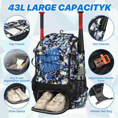 Baseball Equipment Bag Baseball Backpack Large Capacity Sport Baseball Backpack
