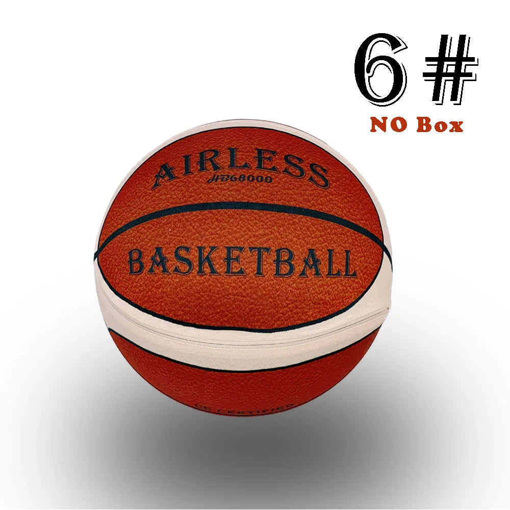 Silent Basketball Size 7#(29.5")6#/5# Indoor Grooved Airless Foam Basketball Quiet Dribbling