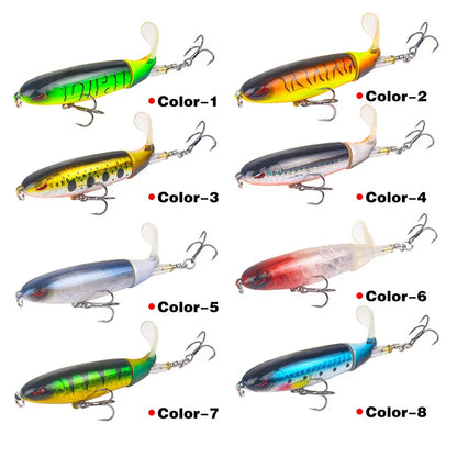 1 Pcs 10cm/14cm Topwater  Whopper Popper Artificial Bait Hard popper Soft Rotating Tail Fishing  Bait