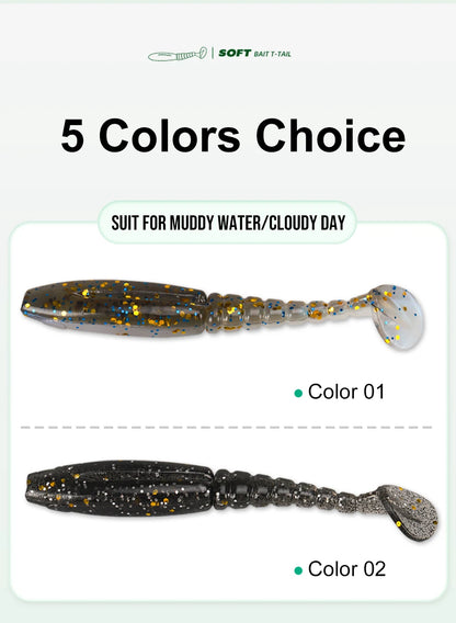 Long Thread T Tail Soft Plastic Worm Fishing Lure Artificial Soft Silicon