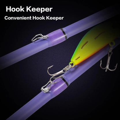 Low Profile Baitcast Reel and Rod Combo, IM6 Graphite 2-Piece, Stainless Steel Guides with Ceramic Rings